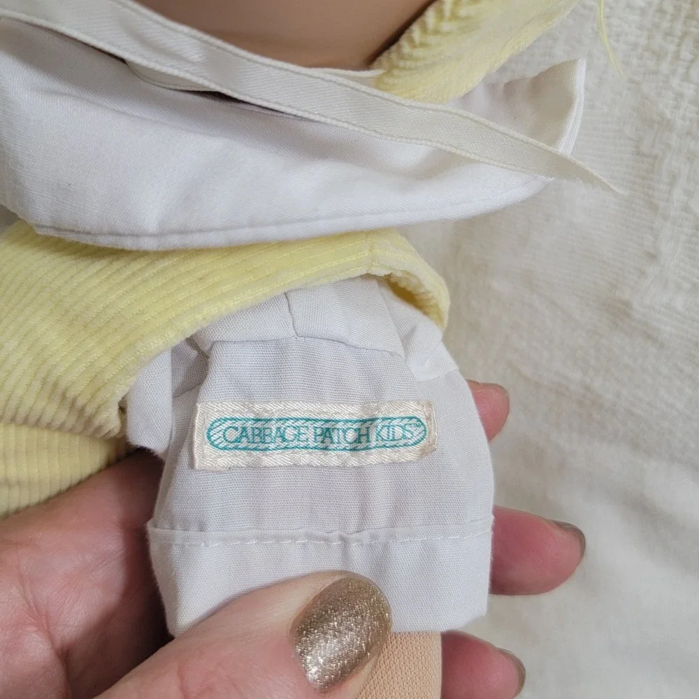 VTG 1984 Cabbage Patch Kids‎ Preemie Doll HM #4 Yarn Hair Tuft Sailboat Corduroy